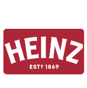 Logo da Heinz em vermelho escuro com tipografia branca e data “Est. 1869”